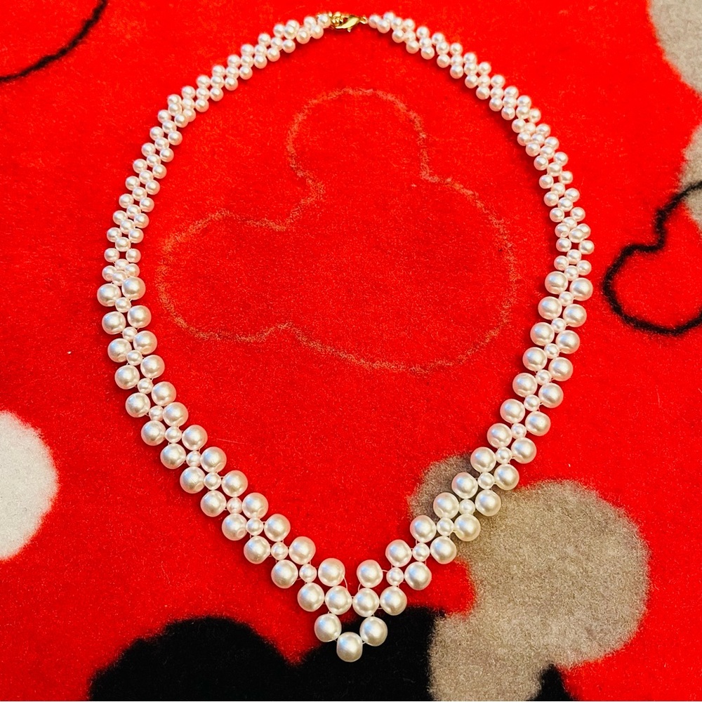 Hand Crafted Faux Pearl Necklace